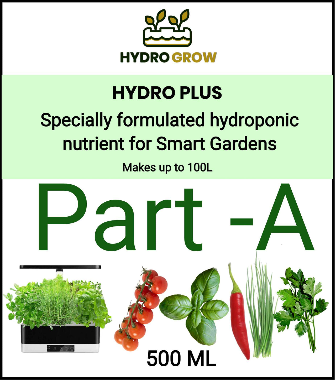 Hyroponic Indoor Herb Salad Garden Liquid Nutrient 500ml