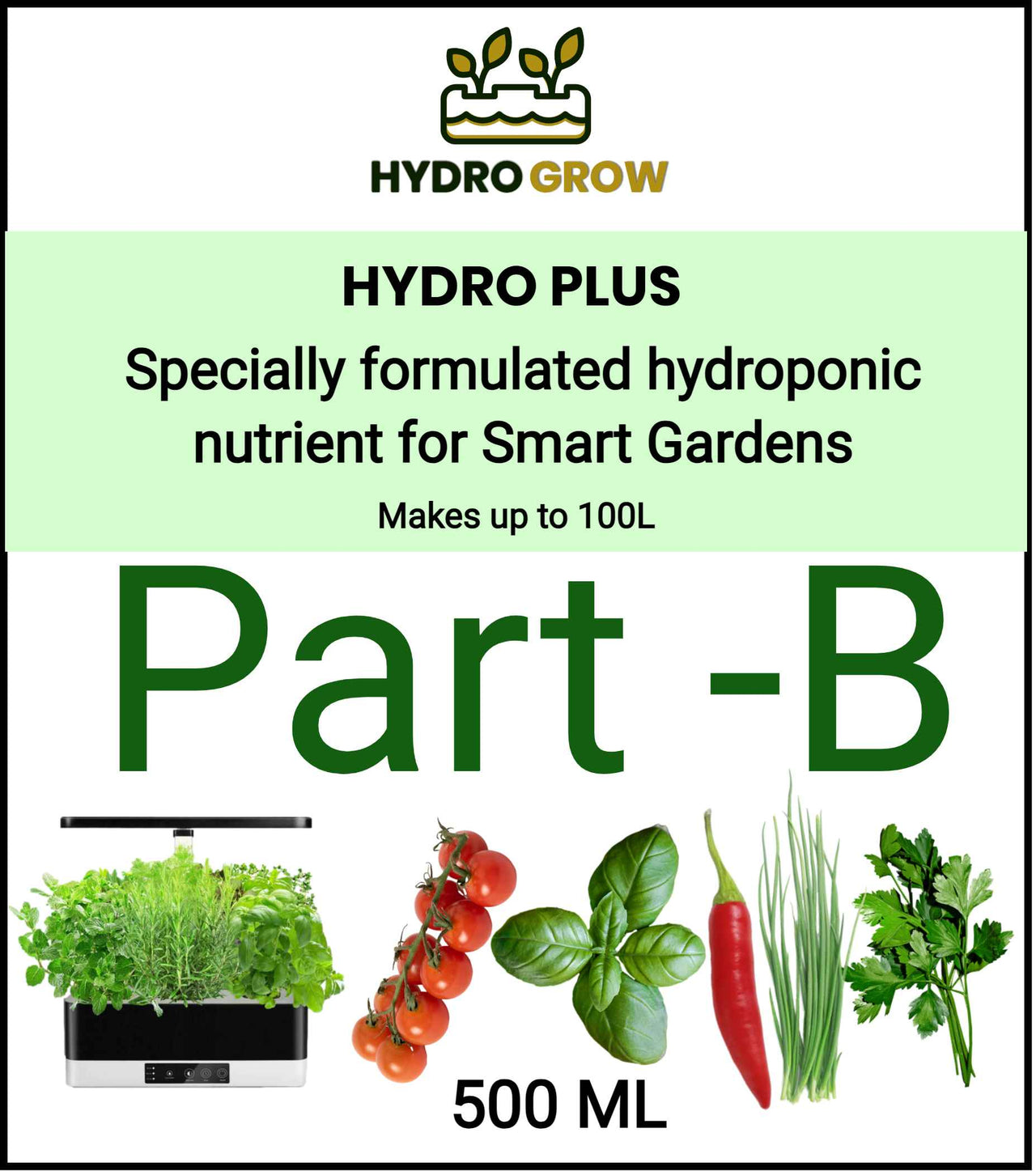 Hyroponic Indoor Herb Salad Garden Liquid Nutrient 500ml