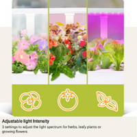 Thumbnail for Indoor herb garden 11 grow baskets Image showing 3 settings of adjustable light intensity for herbs, leafy plants and flowers 