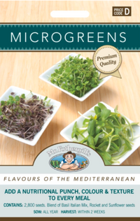 Thumbnail for Microgreen Seeds Mediterranian Mix - Basil, Rocket, Sunflower