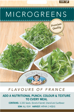 Microgreen Seeds Flavours of France - Sorrell, Chervil, Sunflower