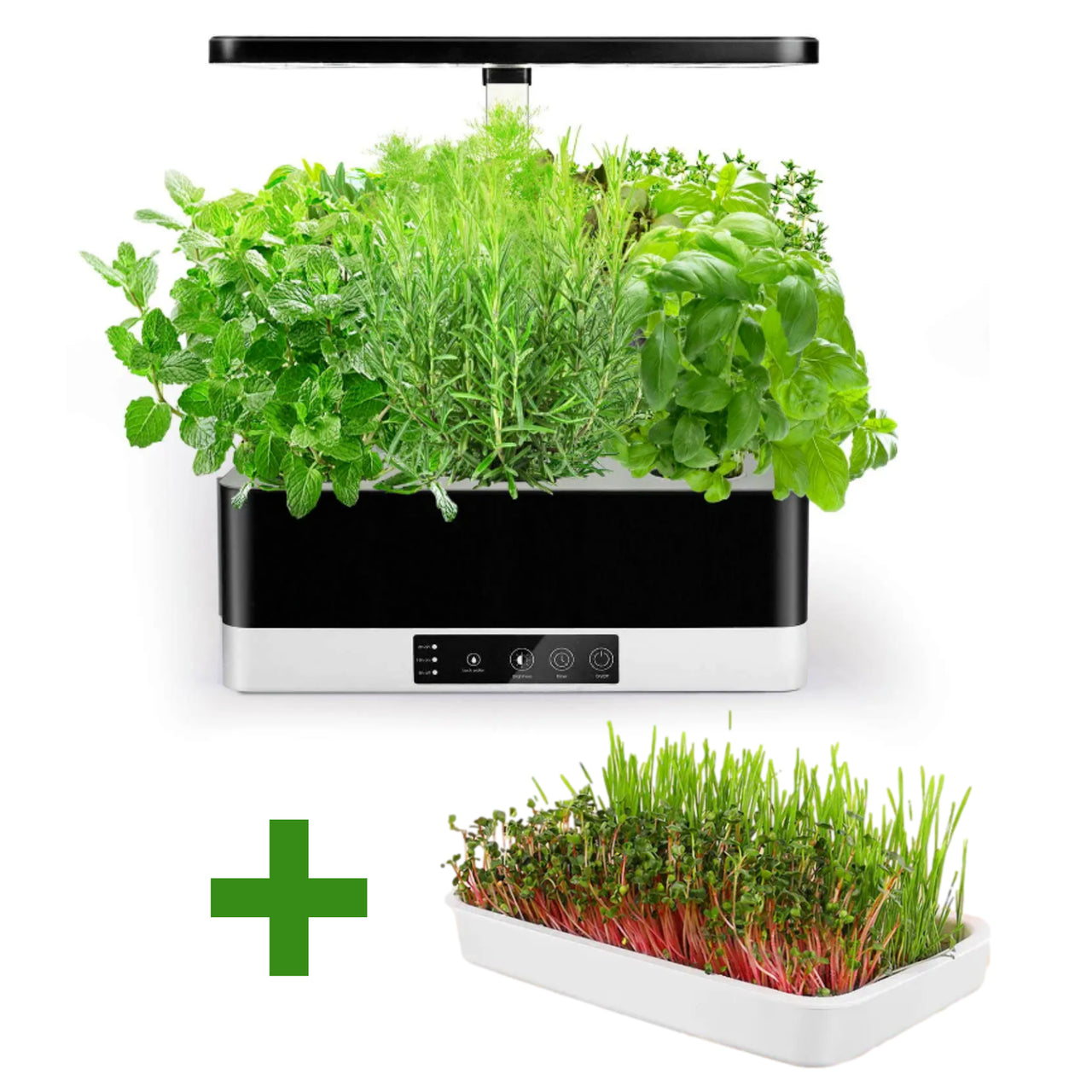 Indoor Hydroponic Growing System Herb & Salad Garden 6 Grow Pods + Microgreens Tray