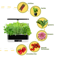 Thumbnail for Indoor herb garden with images of range of plants that can be grown - chillies, herbs, greens, flowers, tomatoes, strawberries